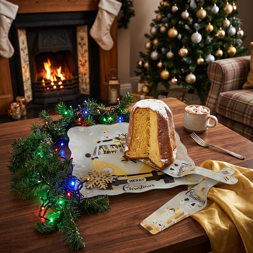Set-Vassoio-e-Paletta-Torta-Merry-Christmas-rionova-arredamento Set Vassoio e Paletta Torta Merry Christmas, Design Furgoncino Vintage - immagine 1