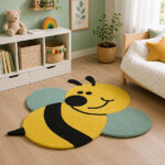 Tappeto Tufted Bee a pelo corto e antiscivolo