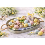 Vassoio Maiolica con manici corda