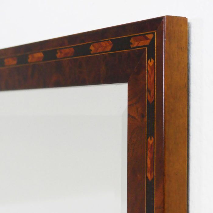 Specchio con Cornice in Radica e Incisione Artistica Sabbiata, Stile Classico & Liberty 6