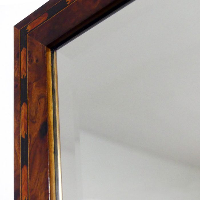 Specchio con Cornice in Radica e Incisione Artistica Sabbiata, Stile Classico & Liberty 7