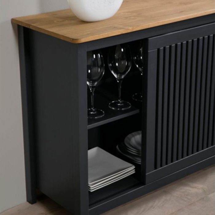 Credenza Bruna con 1 anta scorrevole e 3 cassetti - immagine 8