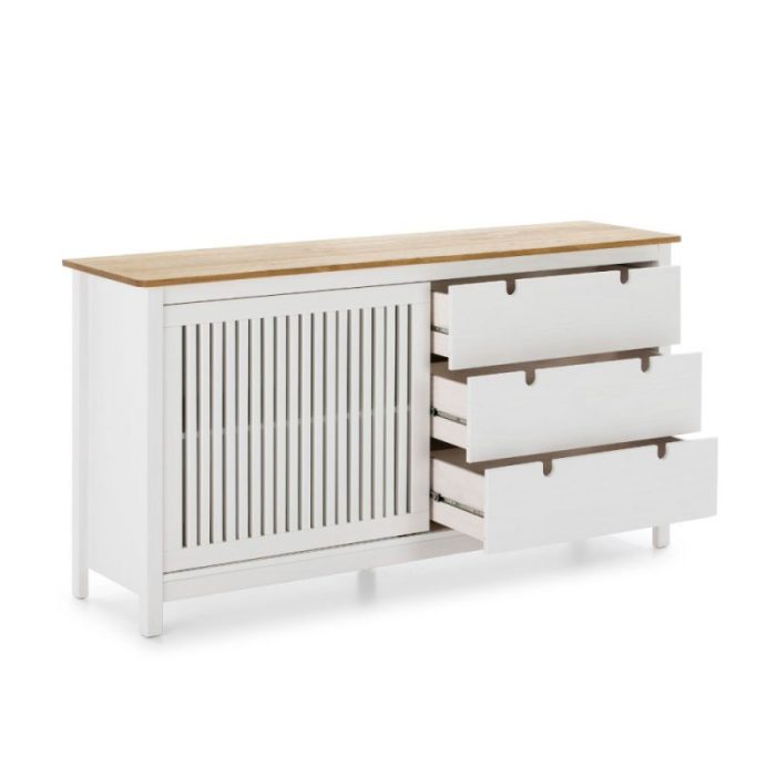 Credenza Bruna con 1 anta scorrevole e 3 cassetti - immagine 6