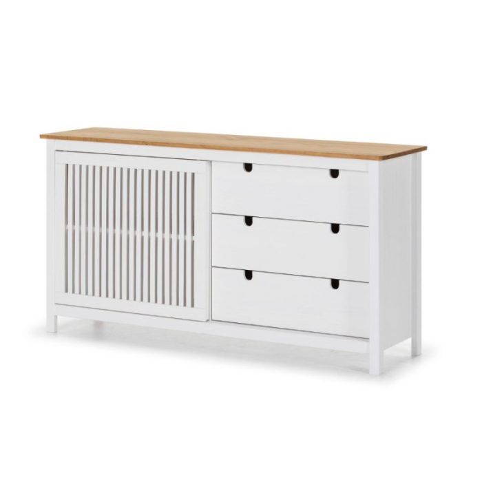 Credenza Bruna con 1 anta scorrevole e 3 cassetti - immagine 4
