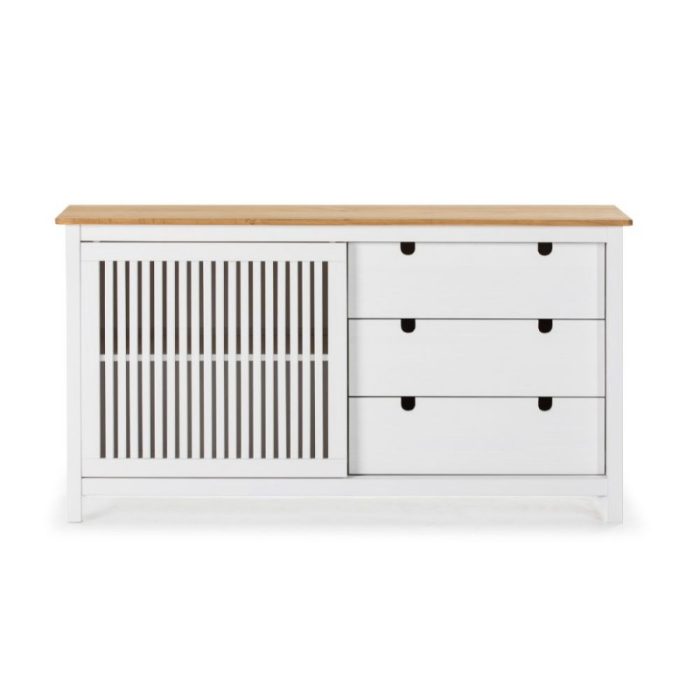 Credenza Bruna con 1 anta scorrevole e 3 cassetti - immagine 7