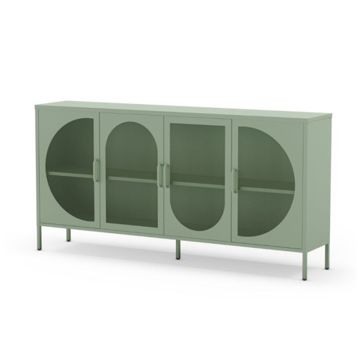 Credenza in metallo Tayra, 4 ante verde menta - immagine 5