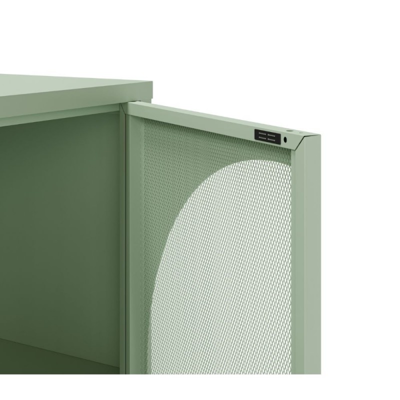 credenza-tayra-ante-traforate-verde-menta-rionova-arredamento Credenza Tayra in metallo, 4 ante, La scelta di tendenza per il tuo living - immagine 5