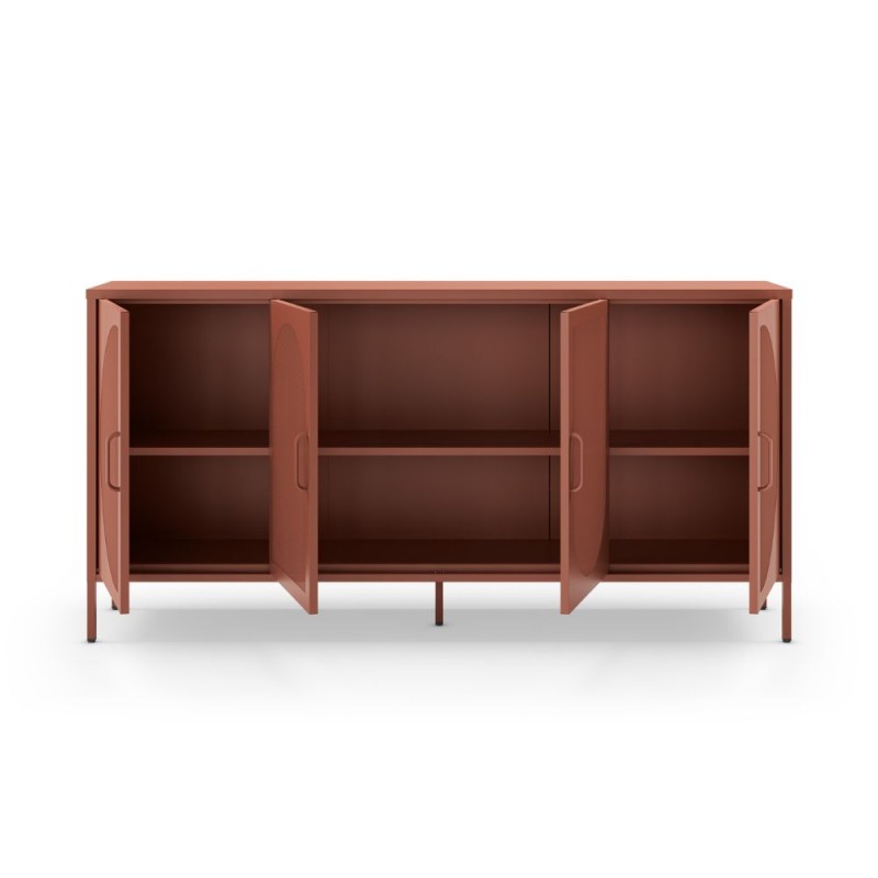 credenza-tayra-in-metallo-con-4-ante-160-cm-terracotta-rionova-arredamento Credenza Tayra in metallo, 4 ante, La scelta di tendenza per il tuo living - immagine 9