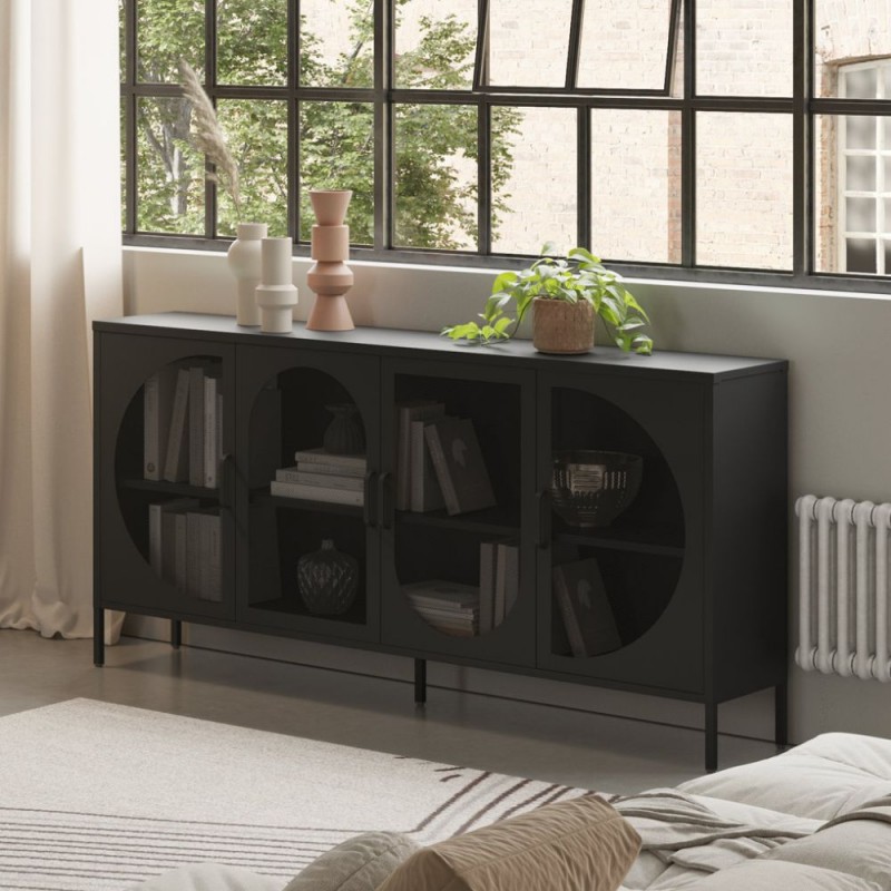 credenza-tayra-in-metallo-con-4-ante-rionova-arredamento Credenza Tayra in metallo, 4 ante, La scelta di tendenza per il tuo living - immagine 4