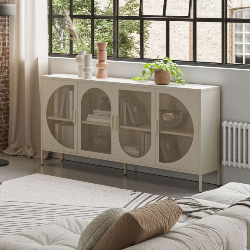 credenza-tayra-in-metallo-con-4-ante-rionova-arredamento Credenza Tayra in metallo, 4 ante, La scelta di tendenza per il tuo living - immagine 3