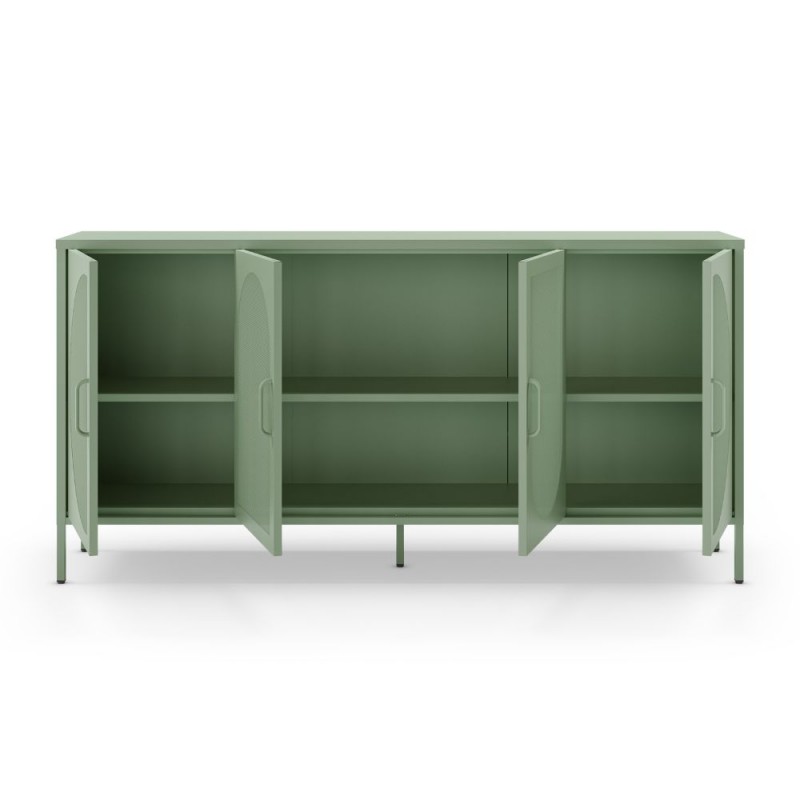 credenza-tayra-metallo-con-4-ante-160-cm-verde-menta-rionova-arredamento Credenza Tayra in metallo, 4 ante, La scelta di tendenza per il tuo living - immagine 7