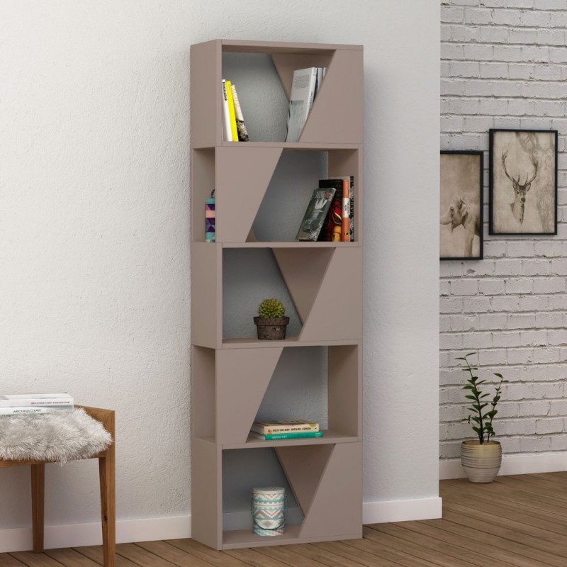libreria-frame-colore-light-mocha-con-5-ripiani-rionova-arredamento Libreria Frame con 5 ripiani - immagine 4
