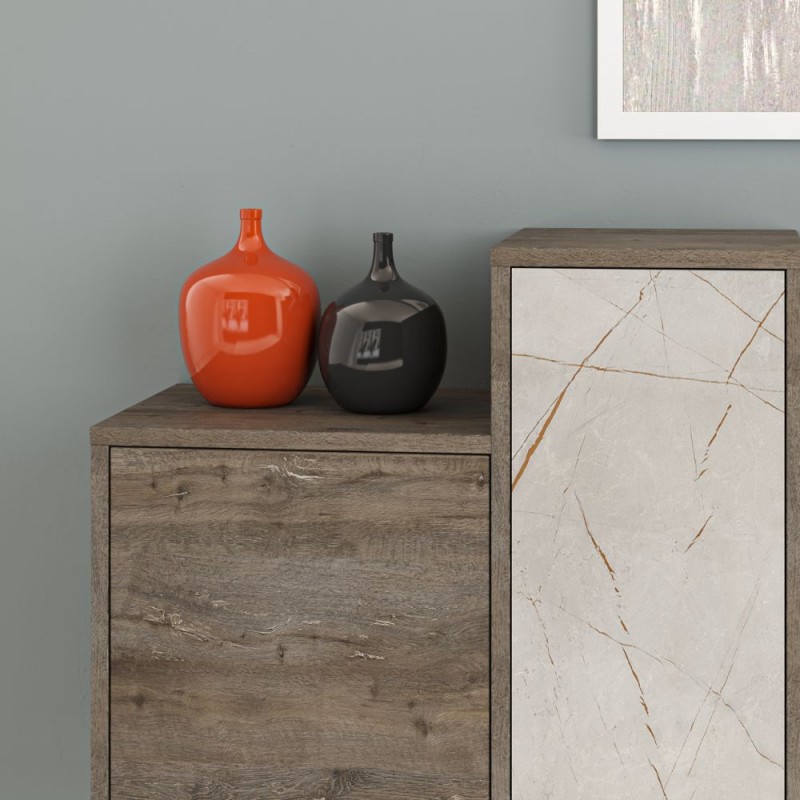 madia-hermes-colore-dark-coffee-con-ante-e-cassetti-effetto-marmo-rionova-arredamento Madia Hermes - immagine 2