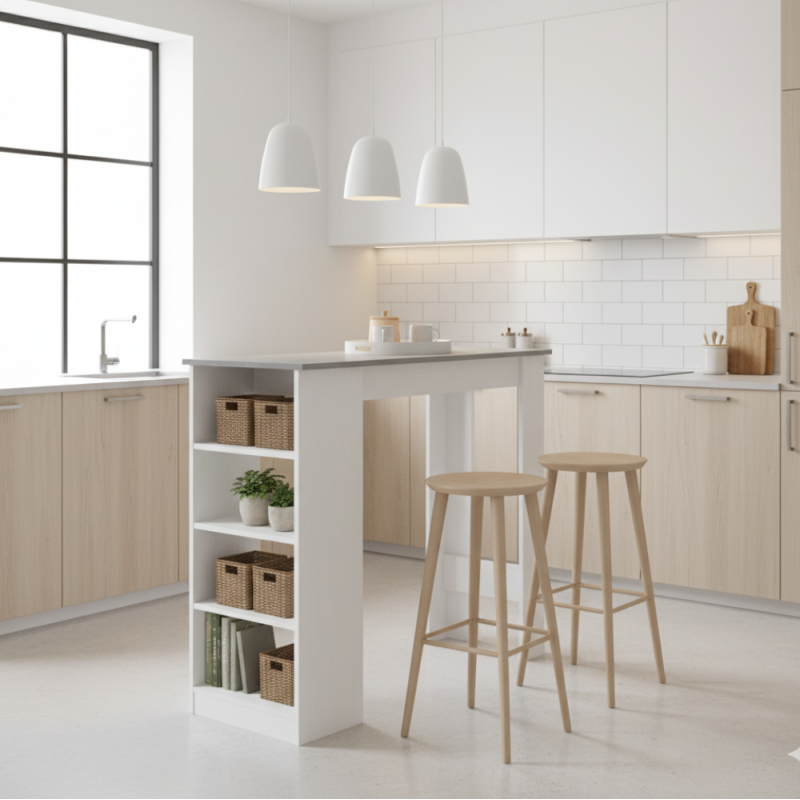 tavolo-consolle-alta-kivo-con-3-ripiani-laterali-colore-bianco-e-cemento-rionova-arredamento Tavolo consolle alta Kivo - immagine 2