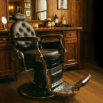 Poltrona professionale da barberia in stile Old America