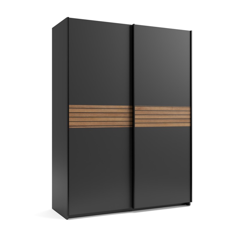 Armadio Metropol 2 ante scorrevoli, antracite e rovere - immagine 3