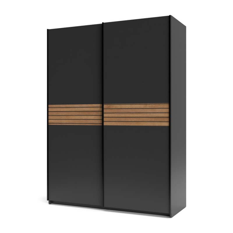 Armadio Metropol 2 ante scorrevoli, antracite e rovere - immagine 4