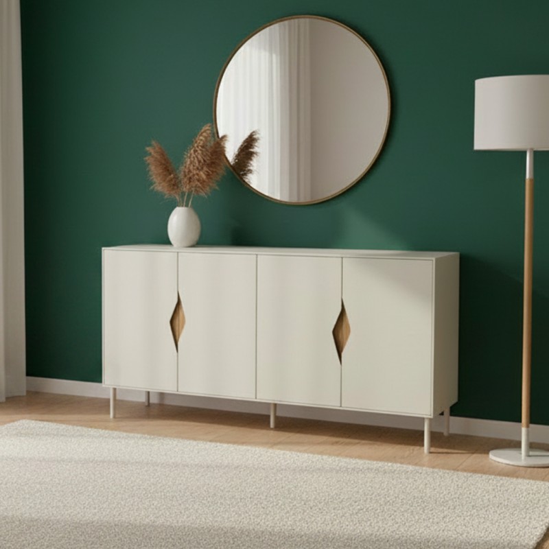 madia-marquise-rionova-arredamento Madia Marquise, 4 ante cashmere e dettagli rovere deep oud - immagine 1