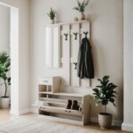 Mobile ingresso Rudolf con scarpiera, finitura beige
